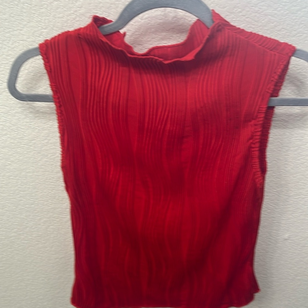 Red Unity Mock Neck Top - Picture 2 of 2